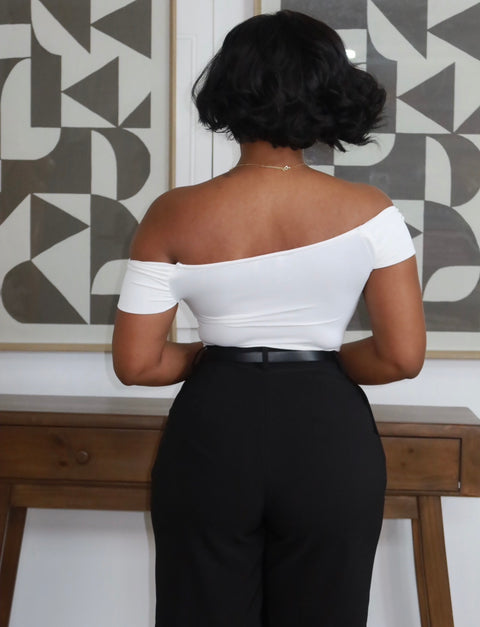 Cassie Off Shoulder Top (White)