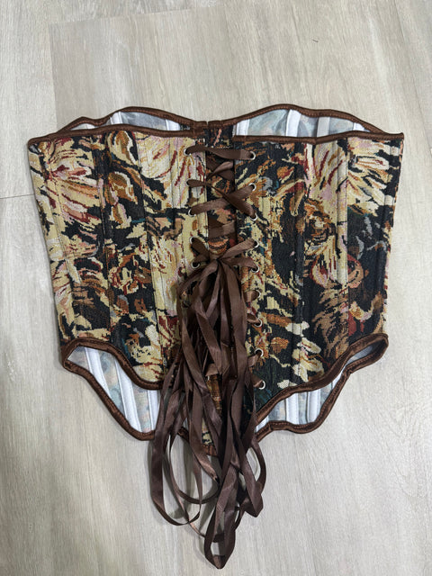 Floral Bustier Sleeveless Corset Top