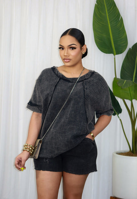 Keisha Shorts Set (Black) - Fitz Clothing
