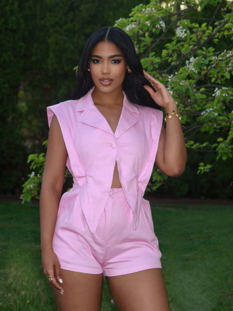 Fly Girl Denim Romper (Pink) - Fitz Clothing