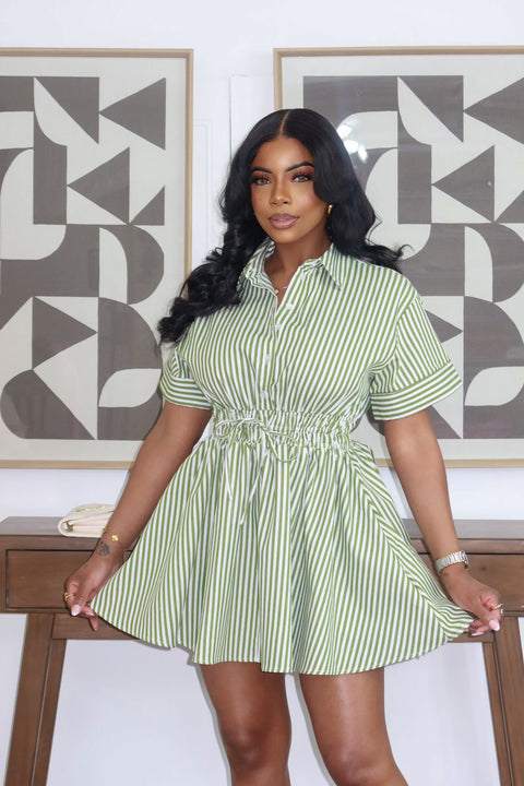 Maddie Barbie Mini Dress (Green)