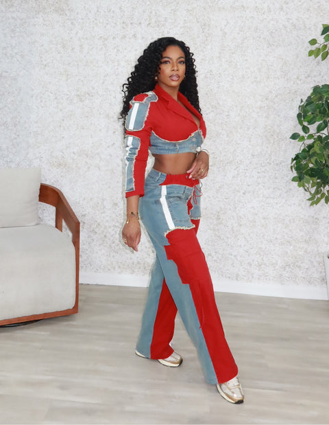 The Diva In You Pants Set (Red)