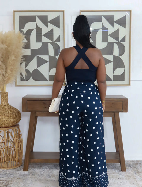 Hanna Polka Jumpsuit (Navy)