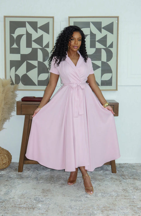 Trizzy Corporate Lap Dress (Dusty Pink) - Fitz Clothing