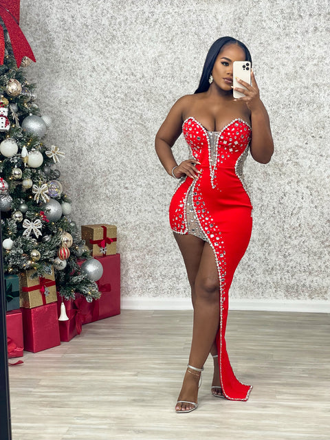 Diamond Estate Red Dress (Red)