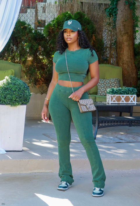 Fiona Acid Wash Set(Green)