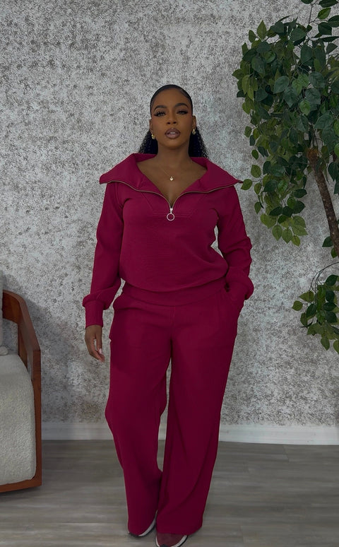 Shamoya High Neck Cozy Set (Cabernet)