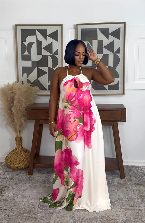 Blooming Beauty Maxi (Ivory/Pink)