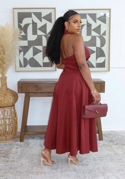 Take Your Time Maxi Dress (Wine)