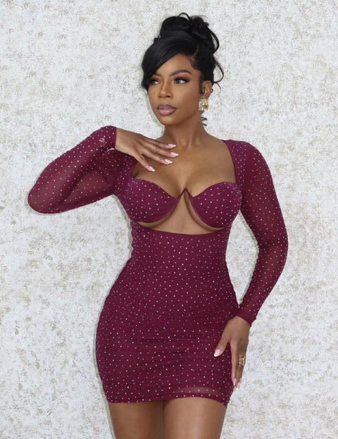 Dalia Rhinestone Mini(Purple) - Fitz Clothing