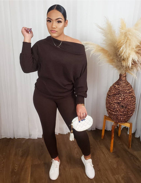 Eva Pants Set (Brown) - Fitz Clothing