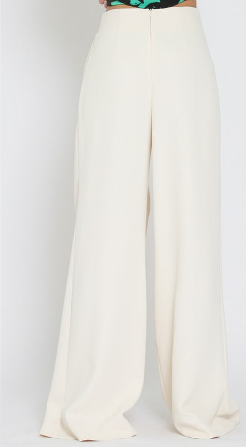 Lux Draped Leg Slit Pants