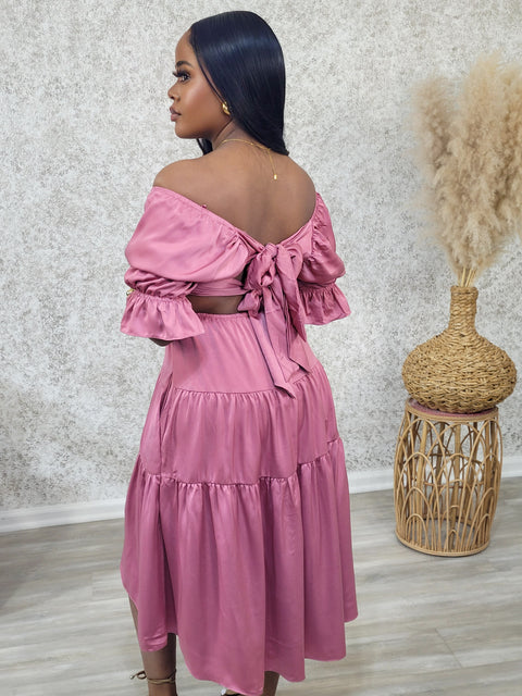 Joleen's Lunaire Midi Dress (Dusty Pink)