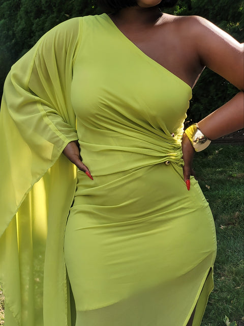 MARIGOLD MAJESTIC MAXI DRESS (Lime)