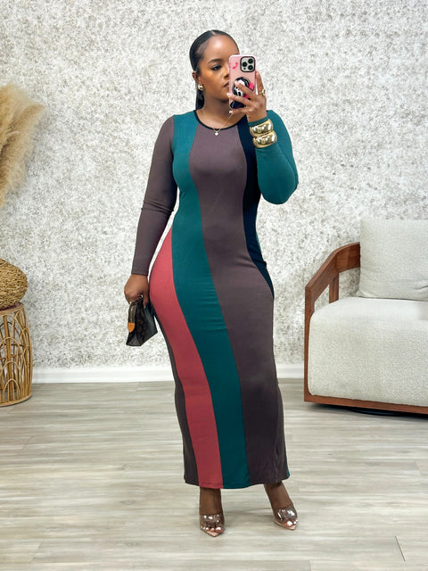 Miara Color Block Maxi Dress - Fitz Clothing