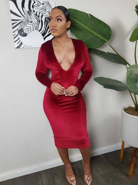 Karai Velvet Midi Dress - Fitz Clothing